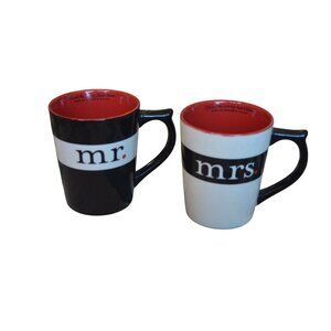 Dayspring Mr. & Mrs. Black White Red Coffee Mugs I Found The One My Heart Loves